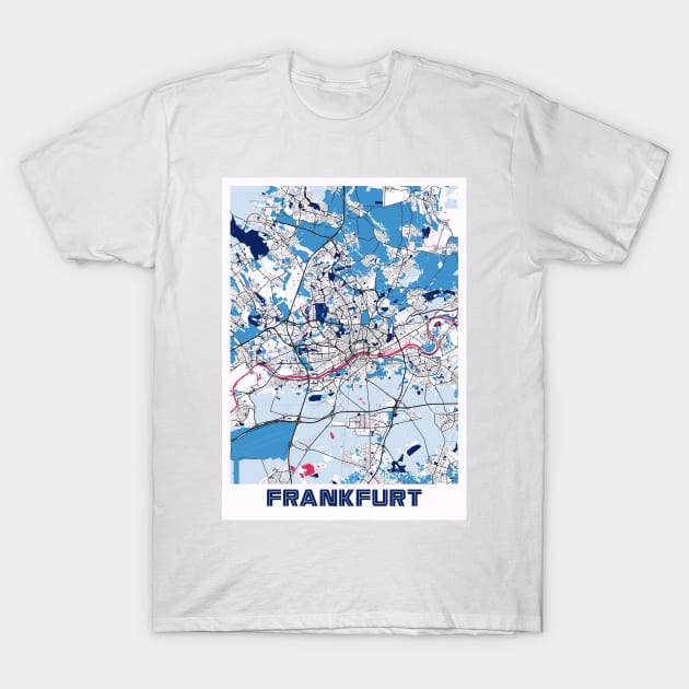 Frankfurt - Germary MilkTea City Map T-Shirt by tienstencil